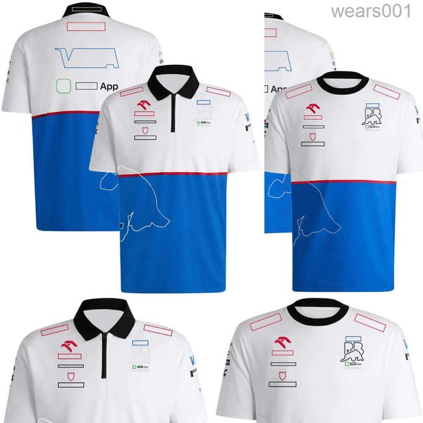 Camiseta F1 para homens 2024 Fórmula 1 Team Zip Collar Polo Polo