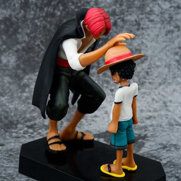 Action Toy Figures 18 cm Cartoon One Piece Anime Shanks Luffy Statue Statue Childrens Pvc Action Figures Collezione Decoration Toys Regali