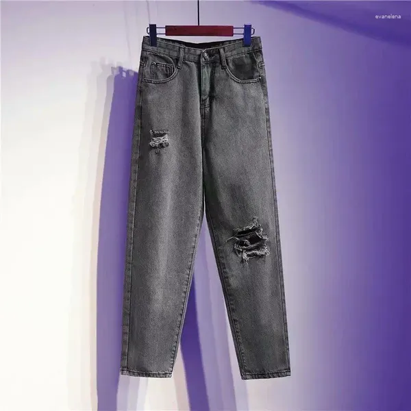 Jeans femminile 2024 Harem Pant vintage ad alta vita jeans donna pantaloni da donna caviglia lunghezza mom cowboy pantaloni in denim per donne a432