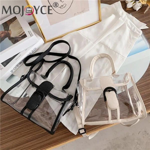 Omuz çantaları moda düz renk mini flep Messeger çanta tasarımcısı kadın şeffaf jöle pvc crossbody çanta gündelik seyahat çanta