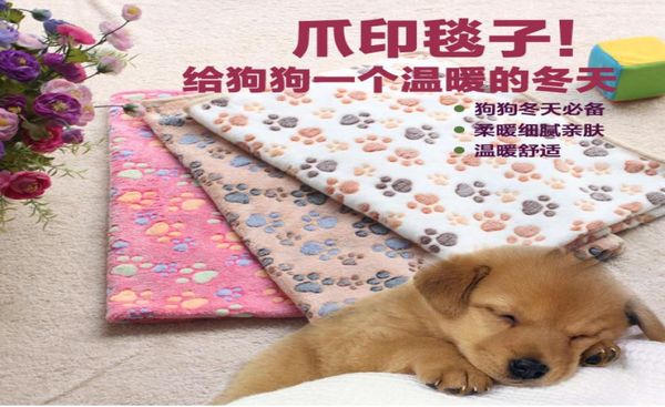 4060 см мягкий теплый отпечаток лапы маленькая домашняя собака одеяло для кошачья кошка коврик с высокой уборкой для чистки сушки для баня Pet Products 2018 D19011502252437