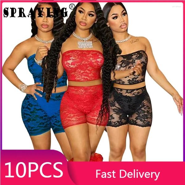 TRABALHO FILME FILHAS 10 SUMPLEM SUMPLEJA INTERNAGEM DE LACE TUBO TOP TOP ITENS DE ATRIMENTO DE ATRIBUIÇÃO LOTA SEXY Y2K Duas peças Conjunto feminino S13199_2