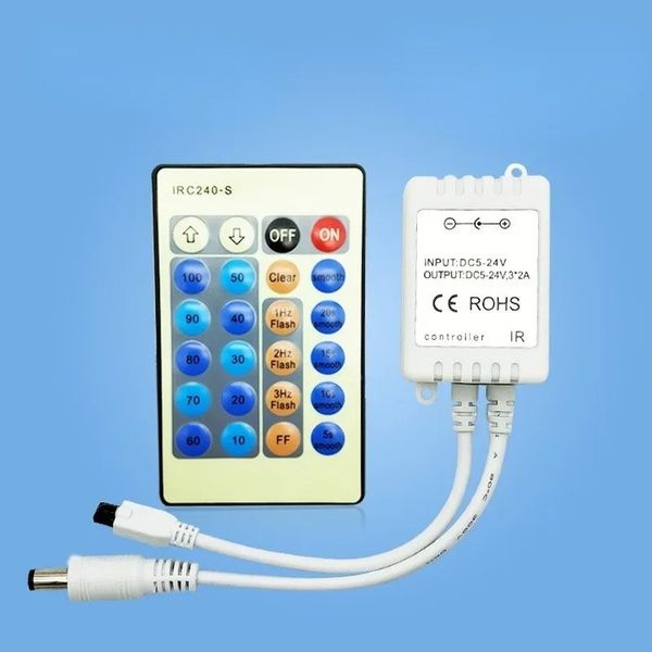 DC12V 24V LED Dimmer Switch 24 pulsanti IR Remote Controller per sola colore SMD5050 SMD5630 SMD3528 Nastro stringa a strisce LED LED