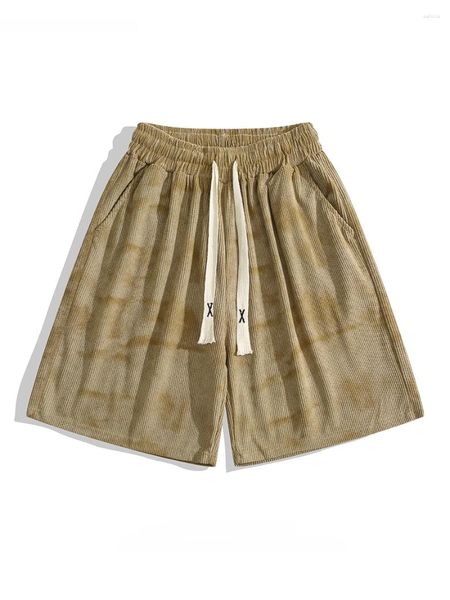 Herren-Shorts Kabine Cordy Trendy National Out Tragen Sie Sport lässig hübsches locker Drawess Weitbein Fünf-Viertel-Hosen