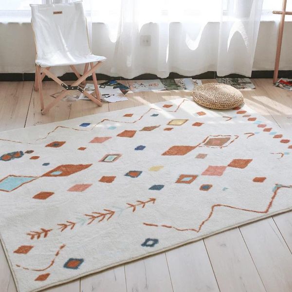 Tapetes bohemia tapete macio e macio para sala de estar de estilo nórdico quarto retângulo de área decoração de casa decoração boho marrocos étnico tapis