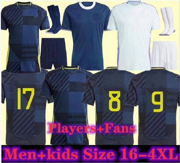 Scozia 24 25 Jersey Soccer 2024 Scottish National Team McGinn Football Kit Kit Kit Kit Set Home Navy Away Away White 150 Years Anniversary Special 11111