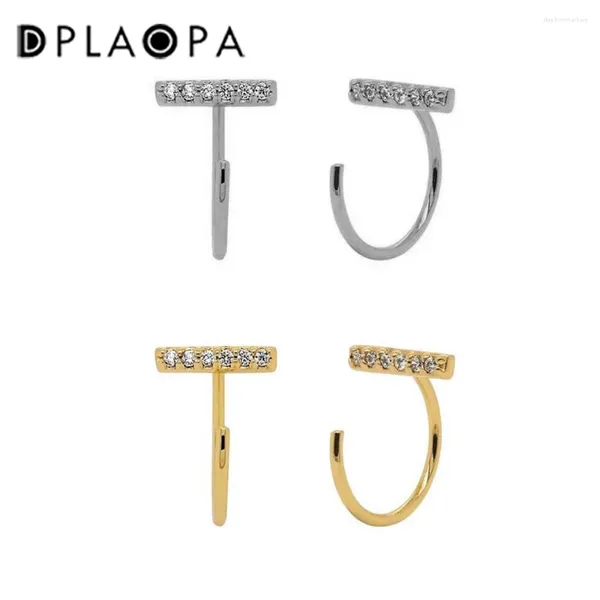 Rücken Ohrringe Dplaopa 925 Sterling Silber Gold Line CZ Clips Faden Ohrring Piercing Frauen Luxus feiner Schmuck 2024 Hochzeitskristall