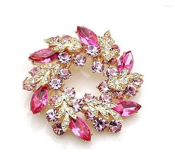 Spille di cristalli austriaci Crystal Gioielli Luxury Pins Flower Greath Broche for Women