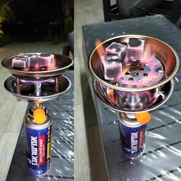 LOMINT GAYAH CHOVE STOVE SHISHA Coal Starter Butane Gas Foades portáteis ao ar livre Acessórios de Narguile portáteis 240429