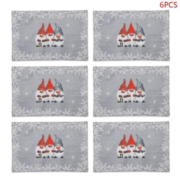 6pcs gnome İsveç tomte bebek Noel placemats masa paspasları ısıya dayanıklı mutfak tablolar çocuklar yemek ev dekorasyon c01166579489040