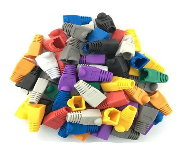 100 PCs gemischte Farbe Cat5e Cat6 RJ45 Ethernet Network Cap Cap Dehnungsstiefel Kabelanschluss Stecker Deckung 7478470