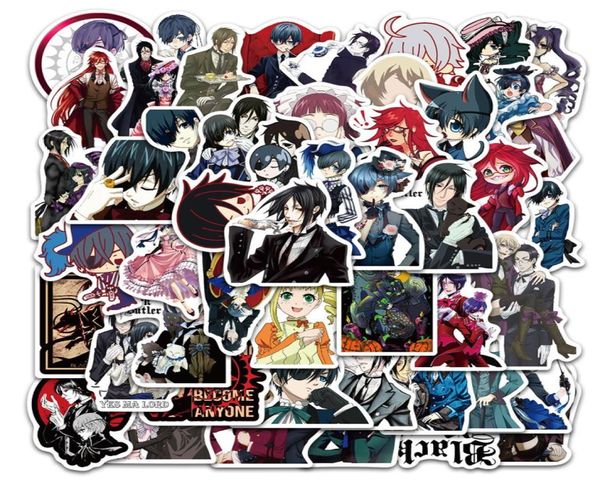 50pcslot Black Butler Adesivi anime per laptop Skateboard Bicycle Bicycle Car Decal JDM Doodle Applique Impegno impermeabile1963402