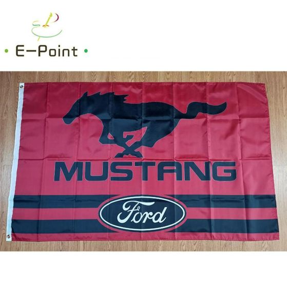 Ford Mustang araba bayrağı kırmızı 35ft 90cm150cm Polyester Flags Banner Dekorasyon Uçan Ev Bahçesi Festival Hediyeleri2183344