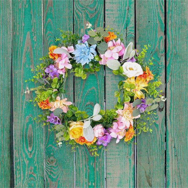 Flores decorativas Estas somos letras de cachorro Wreath Wreath Spring Floral 2024 Simulation Flower Flor Outdoor Wedding Wedding Wall Hanging