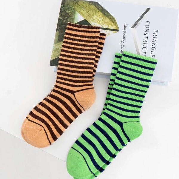 Frauen Socken Schwarz Weiß gestreift joggen weibliche Liebhaber Tube Stretch School Luxus Fitness