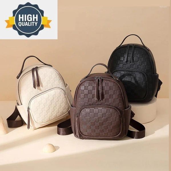 Bolsas escolares de couro genuíno de couro casual mochilas para mulheres coreanas femininas viajam mochila feminina