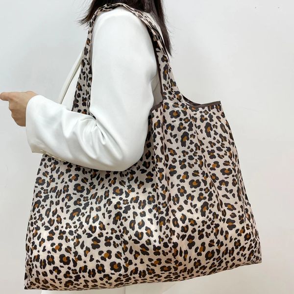 Baskı Büyük yeniden kullanılabilir bakkal alışveriş çantası bayanlar tote 50lb moda cep omuz katlanabilir eko yıkanabilir seyahat 240430