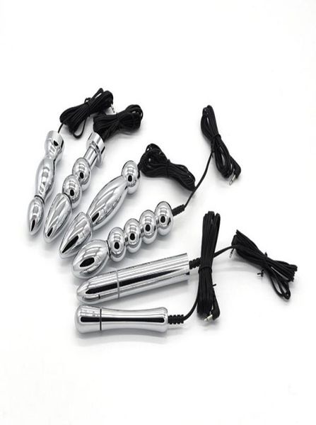 Punti a tema medico BDSM Accessori Accessori per botte d'arresto elettrico Tappo anale Plug elettro shock Stimolazione Massaggio giocattoli sessuali per MEN5808426