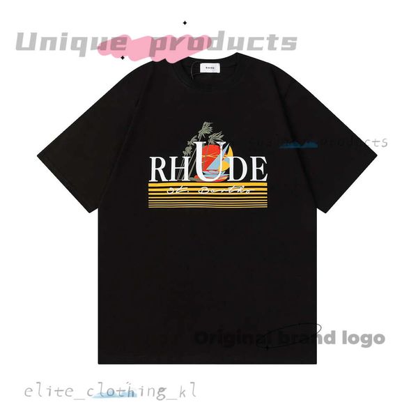 Moda de algodão rhude camisa rhude camise