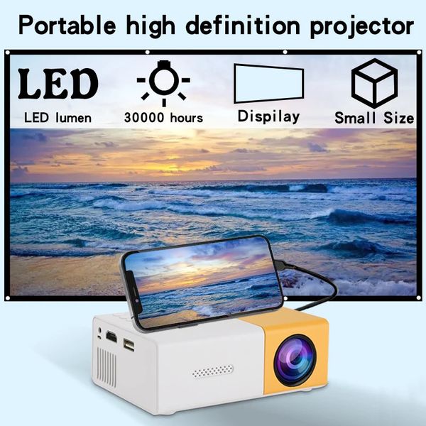 YG300 Mini Projetor portátil HighDefinition Televisão USB SD Memory Support OUBSTOLOOR FILME 240419