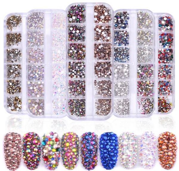 Tatyking 8 Styles Nail art Kit Rinestones Kit Rhinestones Nail Studs mezza perle per Pearl Eye Rhinestones Craft Nail Art Craft Goy9961730