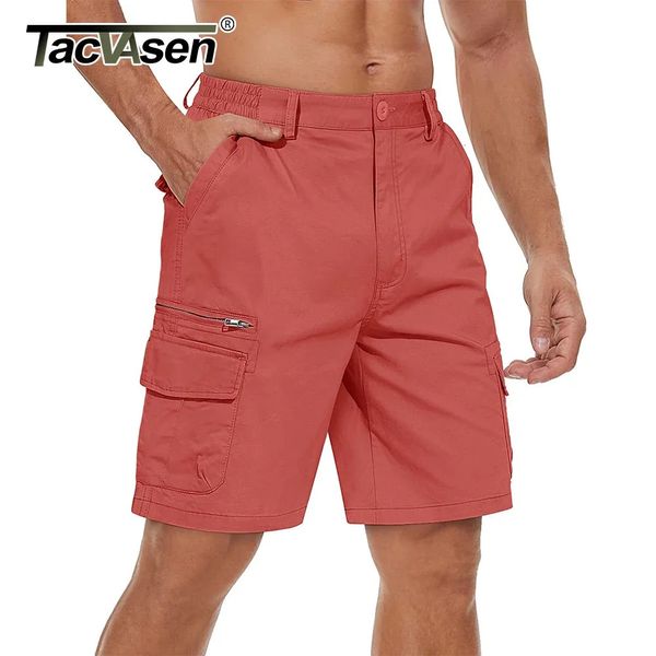 Tacvasen 97% cotone multipocket pantaloncini da carico da uomo in forma libera in fit spruzza