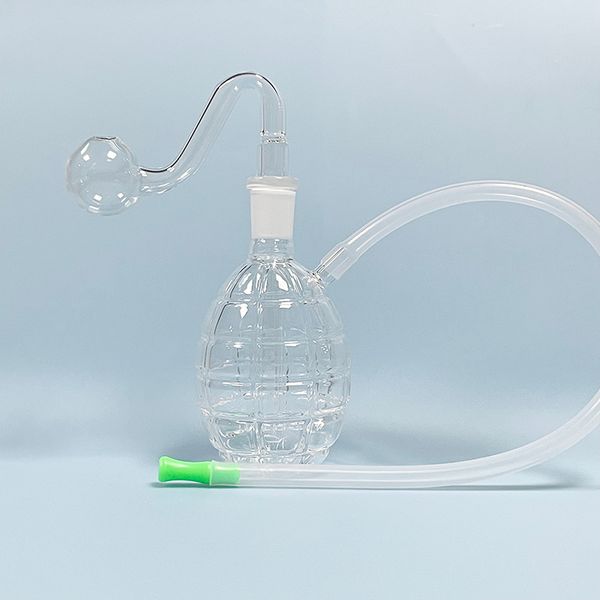 Smokpro da 5 pollici di olio in vetro brenate kit tubo di acqua per tubo di vetro piatto di vetro con attacco ciotola per bruciatore ad olio da 14 mm