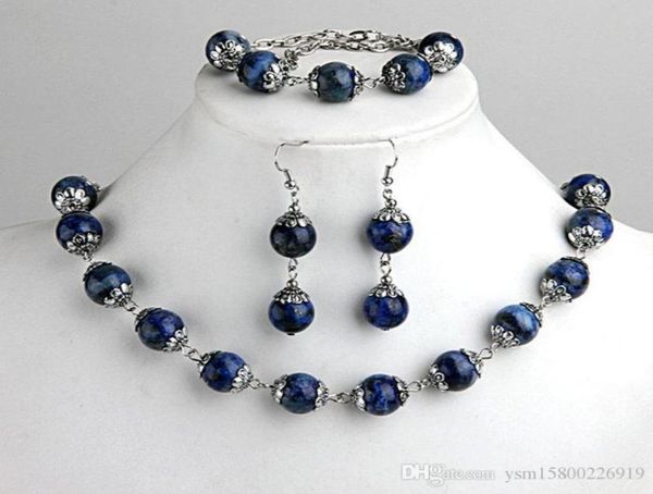 1SET FASHIONS LAPIS LAZULI BAGL BEADS BRACTER SERNGSERGS