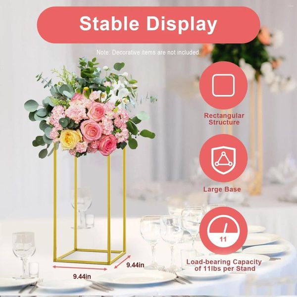 Party Dekoration 10pcs Gold Metall Vase Bodensäule Blumenständer Halter abnehmbar Hochzeit Kernstück Road Display Blumenstange für