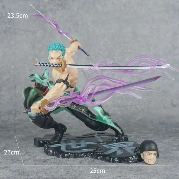 Figuras de brinquedo de ação Hot One Piece Figura Gk Roronoa Zoro Três lâminas sa-maximum estátua ornament PVC Action Collection Modelo