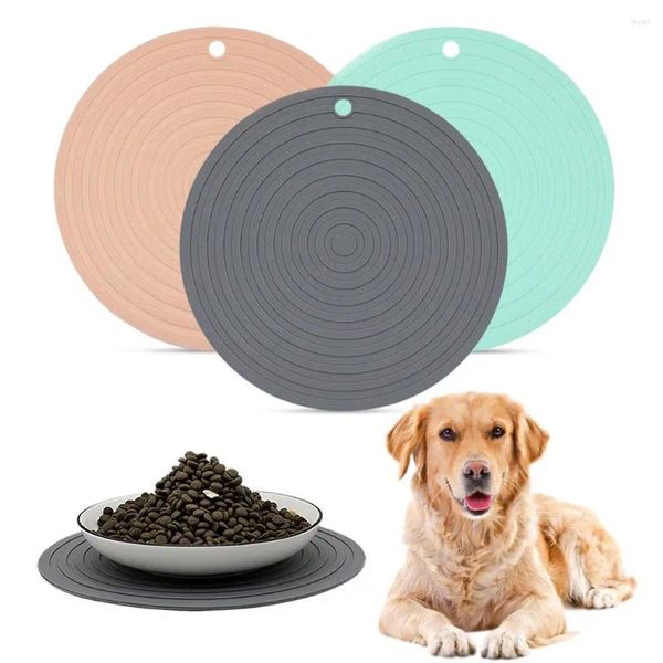 Hundebekleidung Haustier rund Silikon -Placemat Nicht -Schlupffarbnahrungsmatten -Schüssel -Pad für Hunde Katzen Katzen