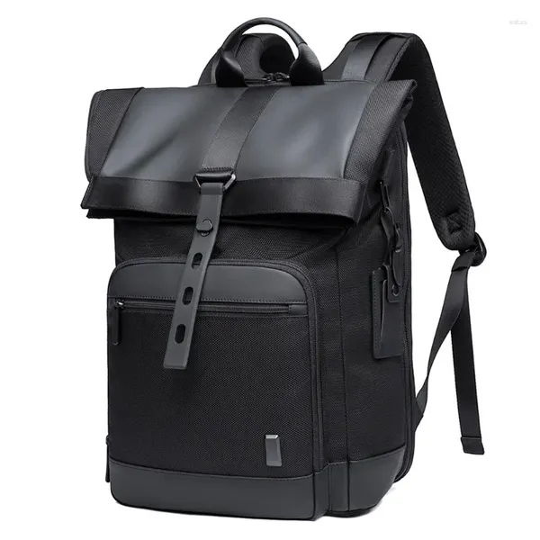 Backpack Chikage Viagem de negócios Viagem de grande capacidade Design de couro para estudantes de bolsas escolares simples homens homens