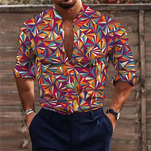 Venda camisas masculinas da moda em novas lapelas de mangas compridas festas de rua casuais da primavera e outono Materiais de alta qualidade PLUSS TAMANHO 240428