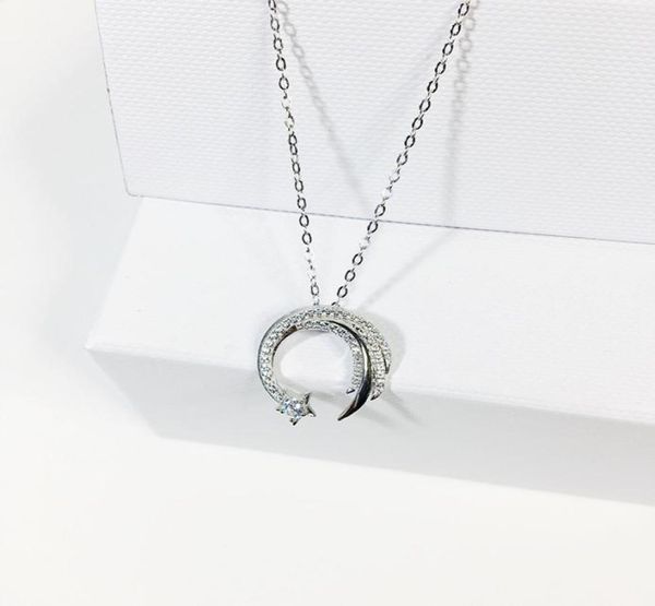 Solid 925 Sterling Silver Meteor Garden Moon Star Pandant Necklace 285Grams J1907114995079