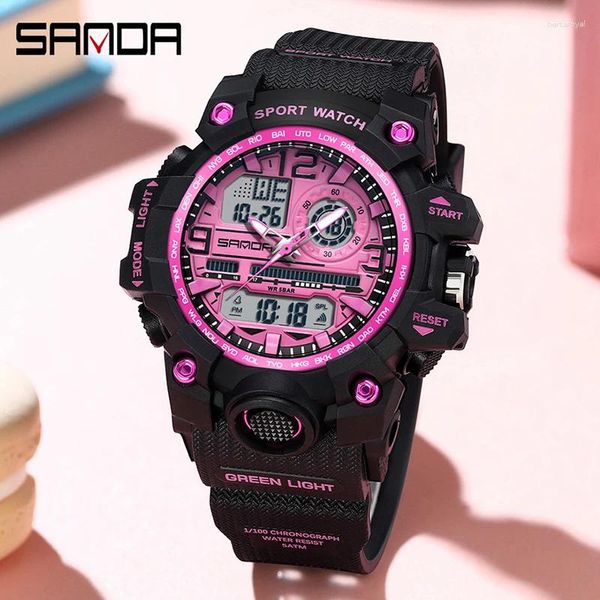 Orologi da polso sanda g stile signore guidata digital sport watch casual studenti orologio da polso femminile per ragazzi impermeabili