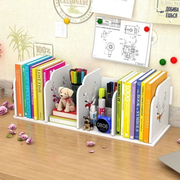 Desktop Bookshelf Student Book Stand Simple Table Shelf Childrens Office Box Cartoon Bookcase 240423 240423