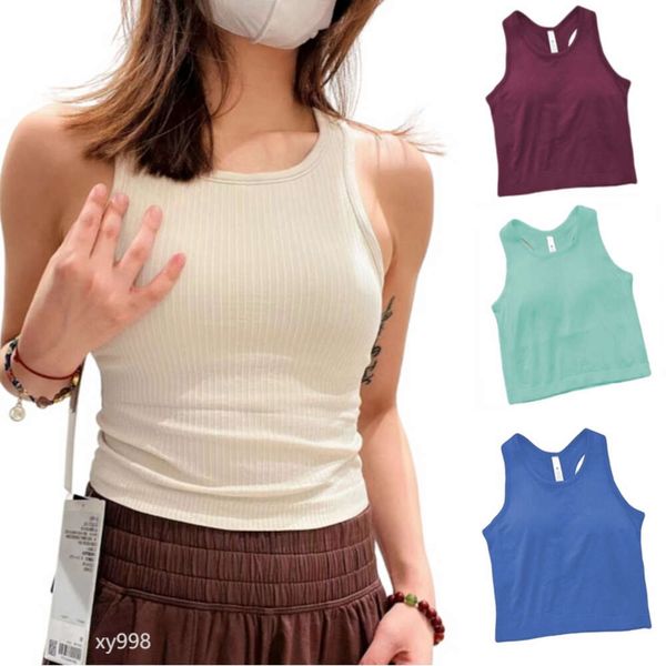 Lu Ebb To Street Tank Top Top жилет с мягкими женщинами майки, тренировочный костюм для йоги вязаный жилет Lu