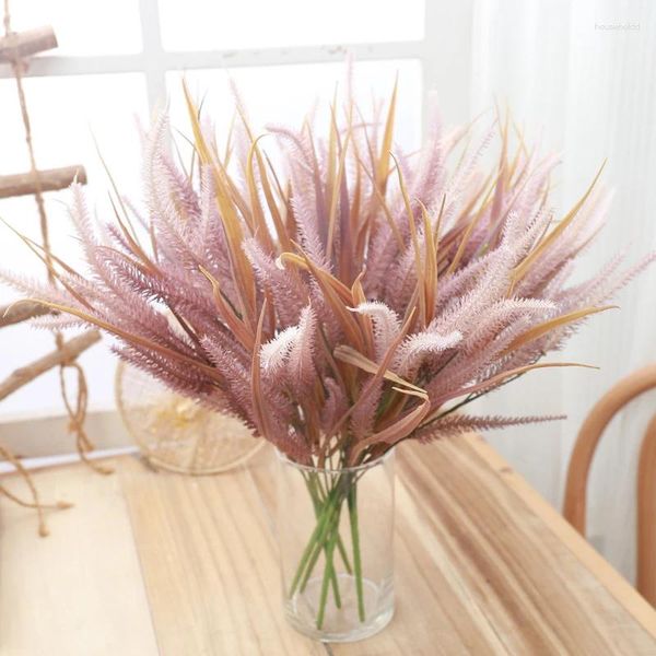 Dekorative Blumen 45 cm künstlicher Lavendel Champagner Bouquet Herbst Home Hochzeit Weihnachtsdekoration Indoor DIY gefälschte Blume arrangieren Tisch