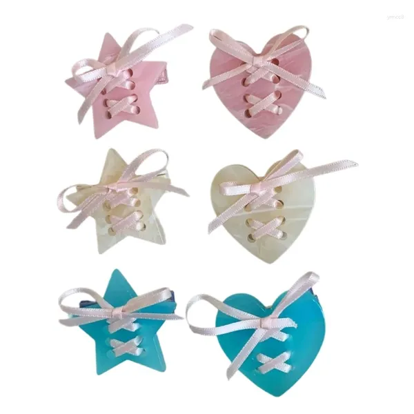 Clip per capelli Elegante clip con accessorio a bowknot a stella/cuore elegante