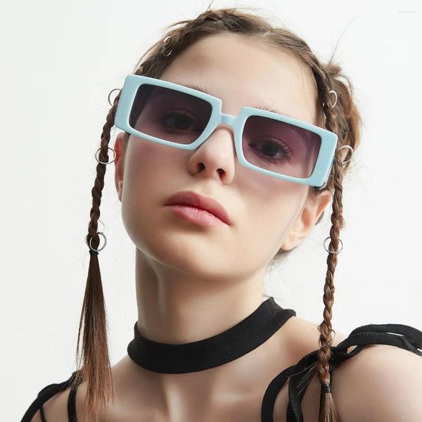 Óculos de sol Forma do retângulo Mulheres Sun Glass Glass European American Protection UV Proteção de alta qualidade Glass de sol