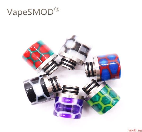 EPOXY RESIN SS Dica de gotejamento 810 510 Thread Snake Wave Wide Bore Bocalista Vape Vape Stainless Drip Tips Atomizer Dhl5175716