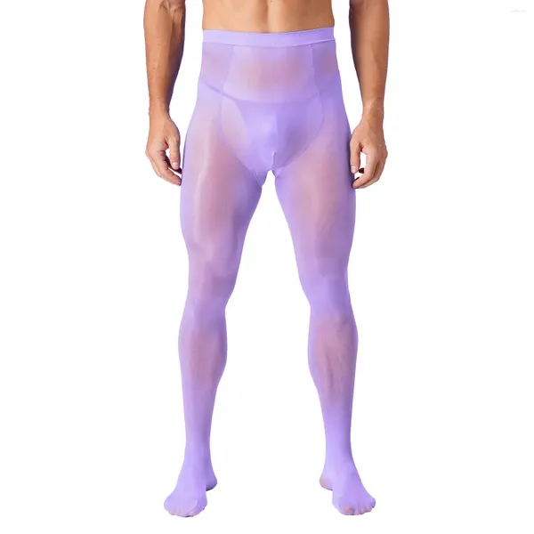 Calzini da uomo uomini pieghe lucide collant in vita alta in trasferta convesse calze ara elastica leggings lingerie sexy notturno sexy