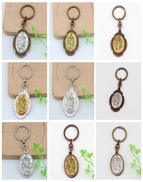 12pcs ST Christopher Key Rings Medal The Automobile2 pollici di protezione da viaggio per automobili grande 6532119