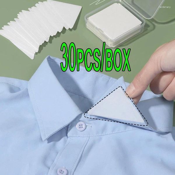 Bow Binds Box-Packed Kragenaufkleber Polo T-Shirt Ständer Shaper Fixe Pads Anti-Roll-Kleber klares Dreieck-Klebeband Hemd aufgeräumte Aufkleber