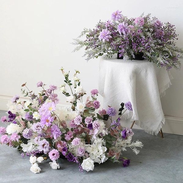 Fiori decorativi viola rosa bianca idrangea pavimento fiore spostamento del matrimonio arredamento redazione riga per le parti di eventi per feste per la finestra