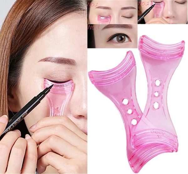 Parti Favorisi 2 PCS Mükemmel Sihirli Çift Kavisli Eyeliner Şablon Şablon ALERERGİ Boş Göz Yolcusu Kaş Pilser Kılavuzu Aracı Makyaj Yardımcı Cihazı