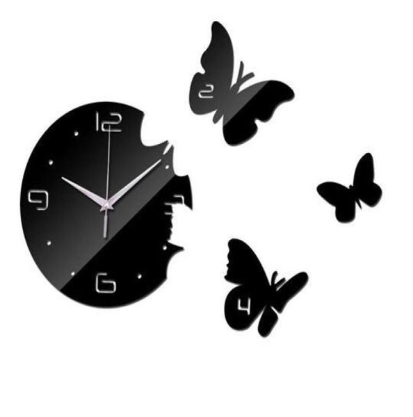 Kreatives Wohnzimmer Schmetterling Wanduhr Acryluhr Wandaufkleber Schlafzimmer Spiegel Wanduhr Acryluhren6340948