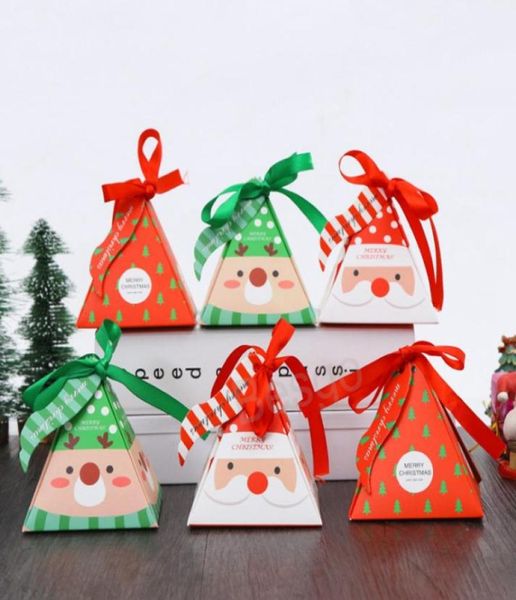 Caixas de embrulho de presente de natal Santa Claus Elk Candy Box Papel da caixa de festa presente decoração de festa BH7444 TYJ4639737