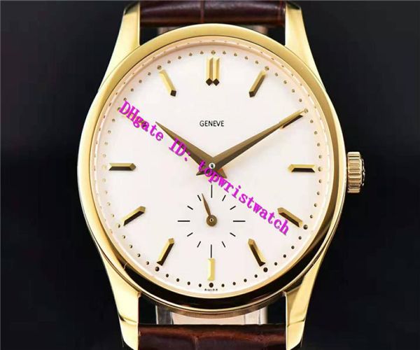 AIF New Calatrava 5196 Luxury Watch Swiss A23J Manuell Wicklung Mechanischer Sapphire Crystal Power Reserve 18K Gold Armbandwatch LeaThe9327046
