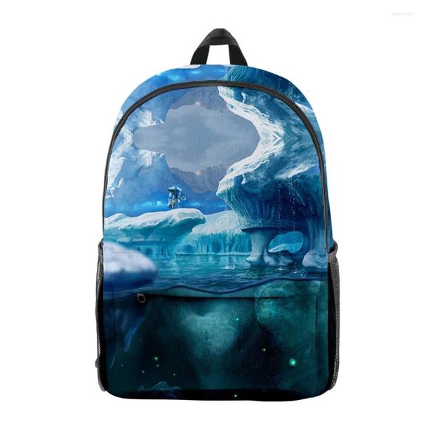 Backpack Harajuku subnautica abaixo de zero pupila notebook Backpacks 3D Impressão Oxford Oxford Imper impermeável meninos/meninas viagens